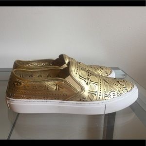 Tory burch gold sneakers